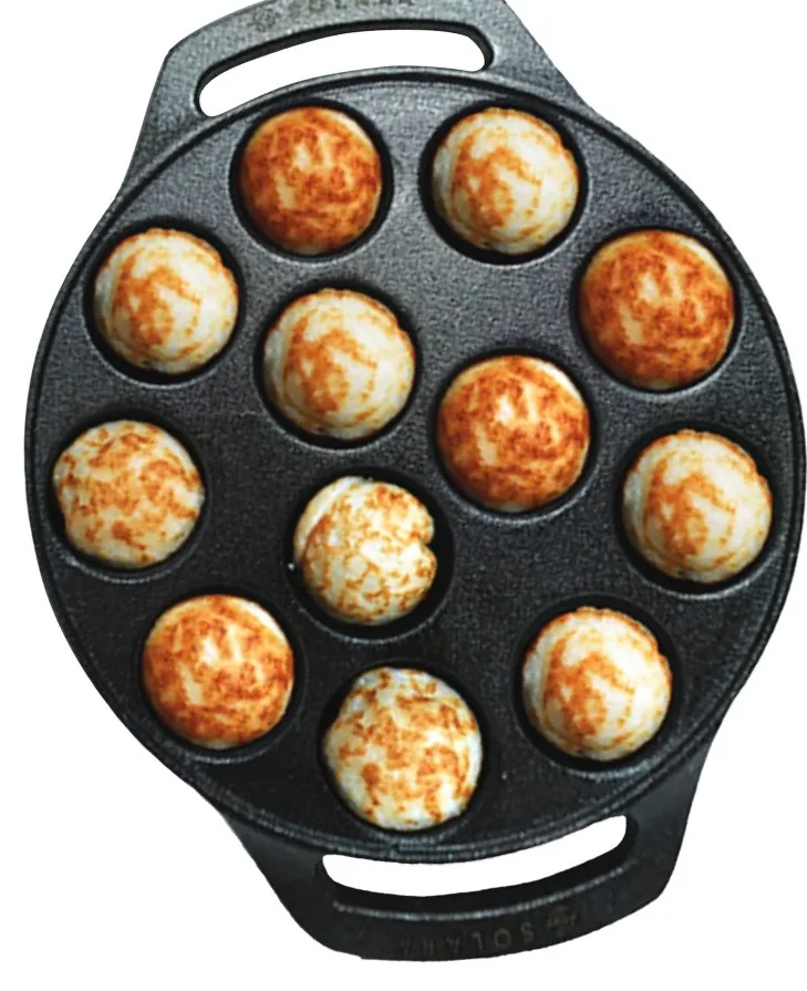 Cast Iron Paniyaram Pan 12 - 8 Inch
